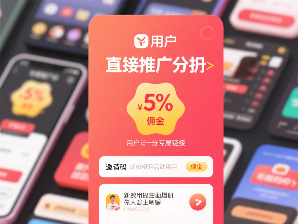 直接推广分成：用户通过分享专属链接或邀请码，吸引新