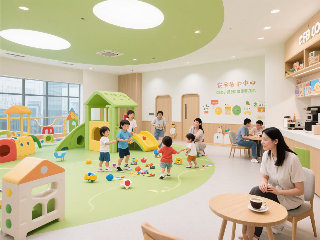 例如，小朋友可以在安全环保的儿童乐园中尽情玩耍，而